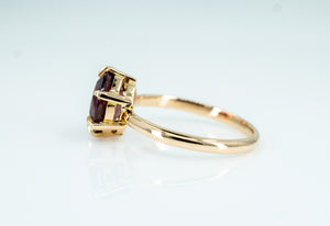 18ct Rose Gold ring with Solitaire Garnet