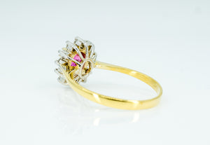 18ct Yellow Gold and White Gold ring with Solitaire Pink Sapphire